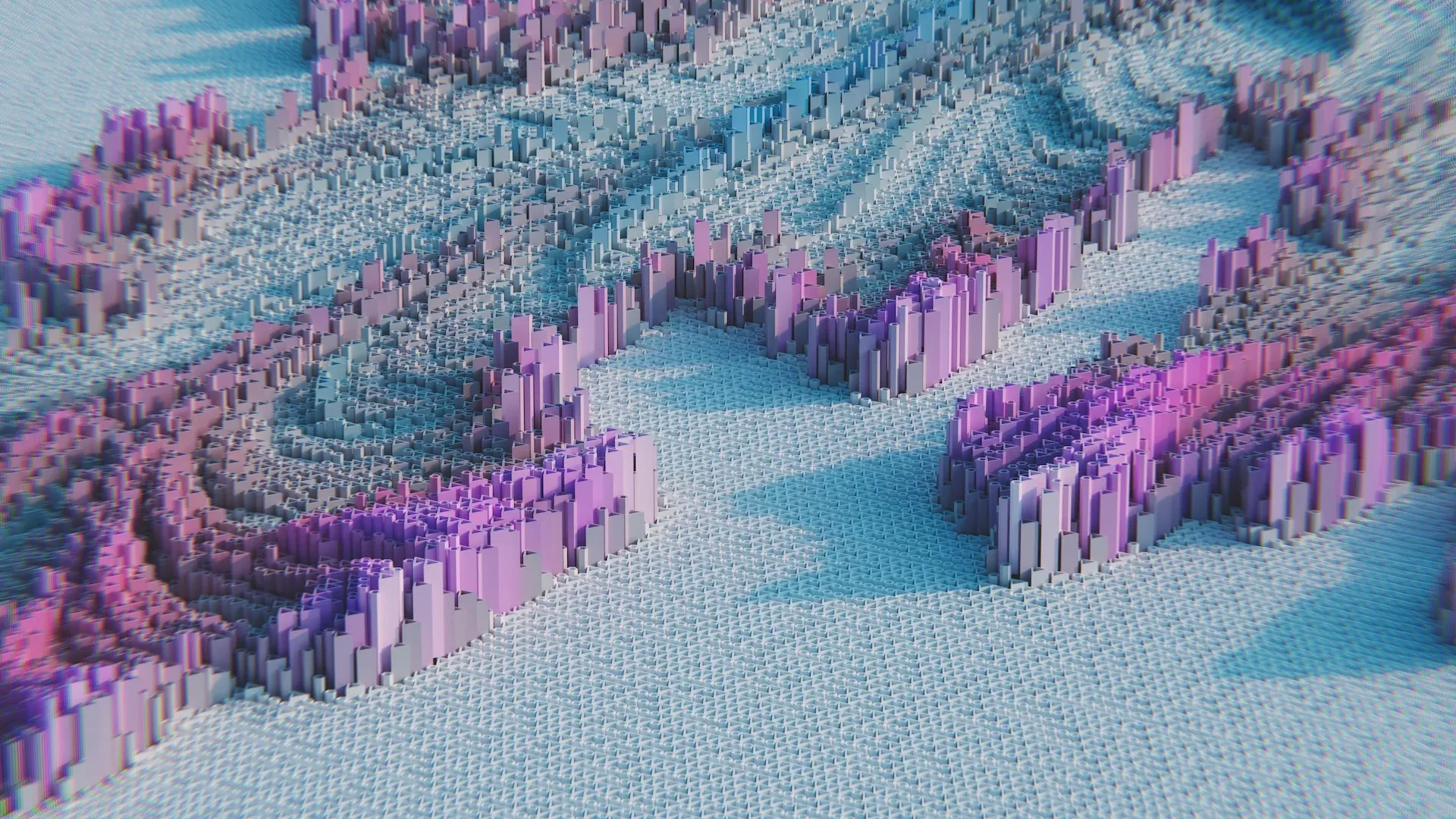 Textura abstracta 3D en tonos azul y morado representando datos digitales | Axyom
